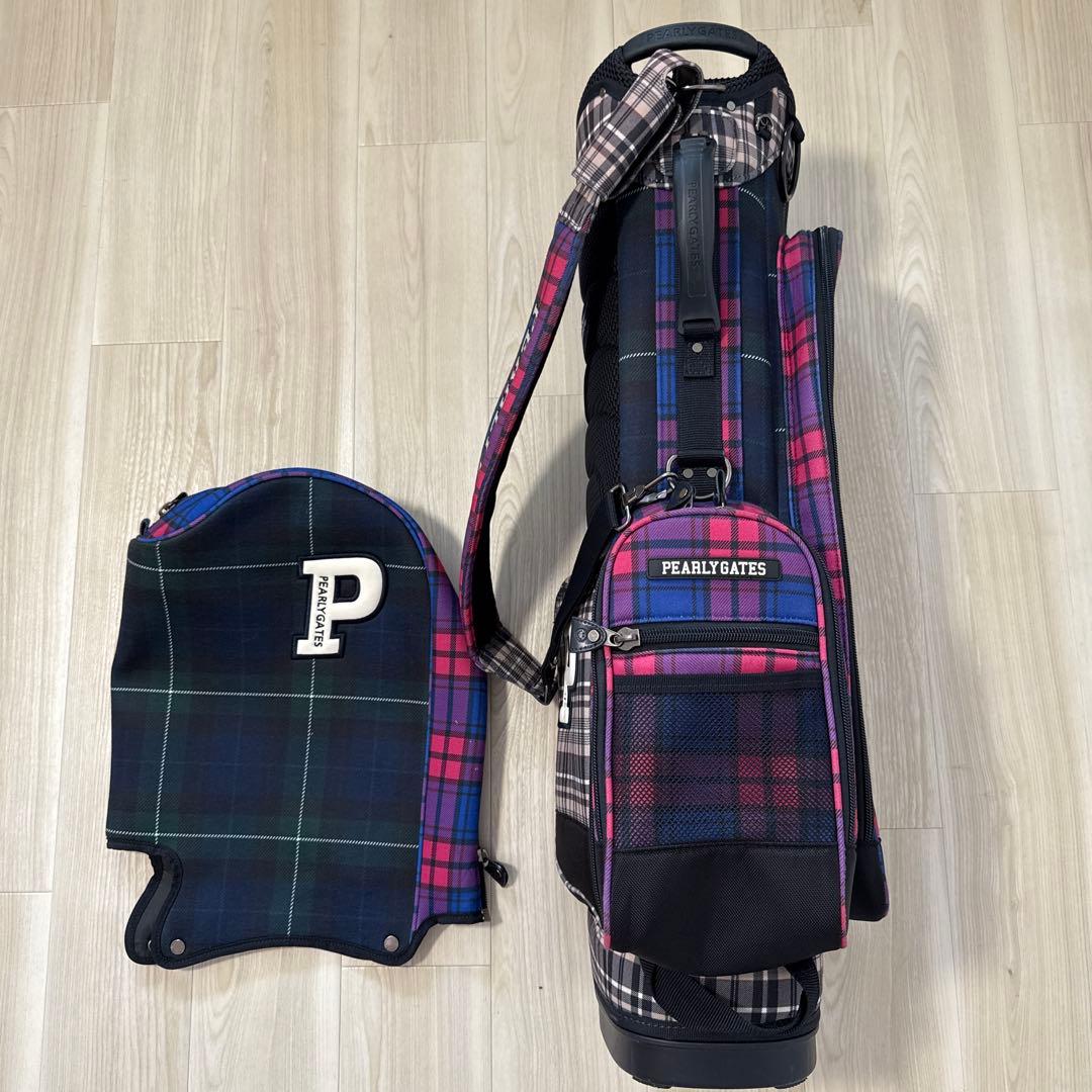 パーリーゲイツ　キャディバッグ　スタンド式　軽量　チェック柄
