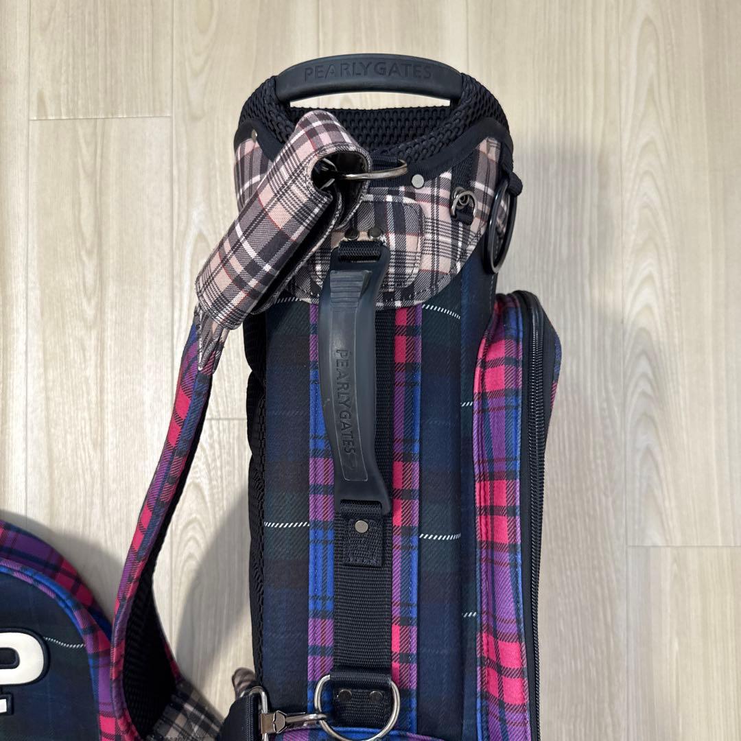 パーリーゲイツ　キャディバッグ　スタンド式　軽量　チェック柄