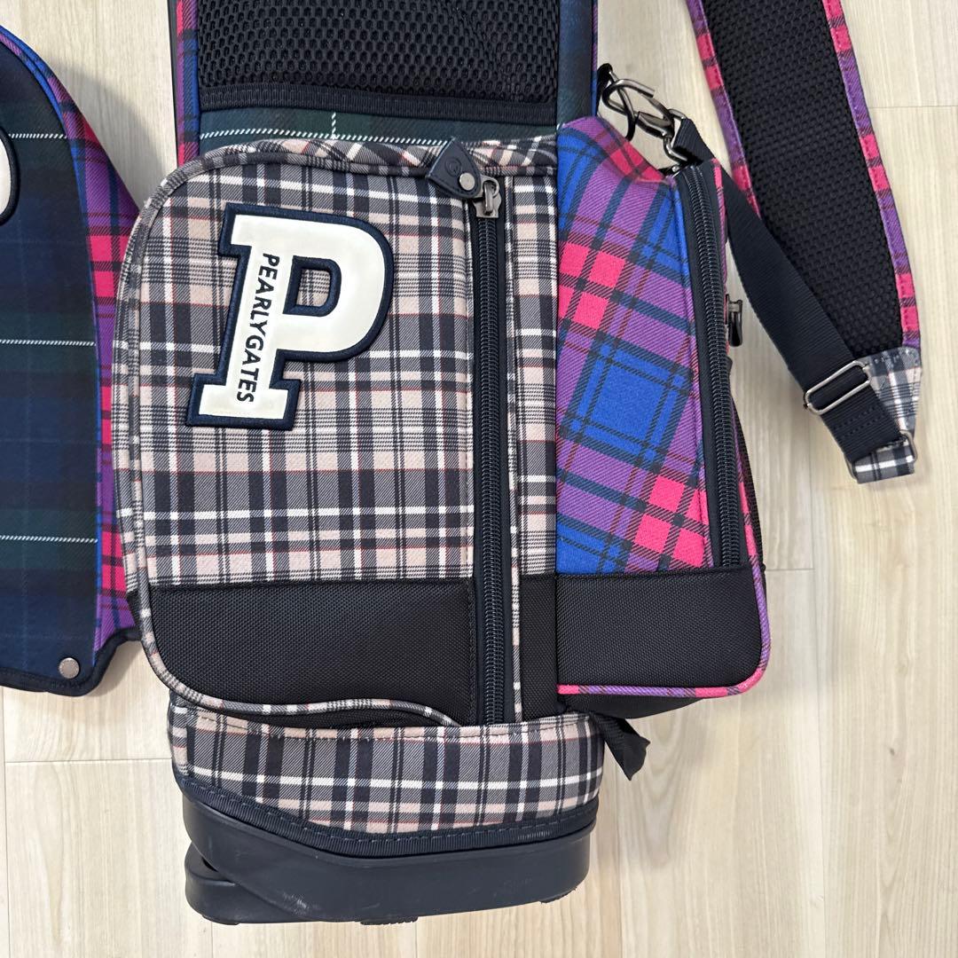 パーリーゲイツ　キャディバッグ　スタンド式　軽量　チェック柄