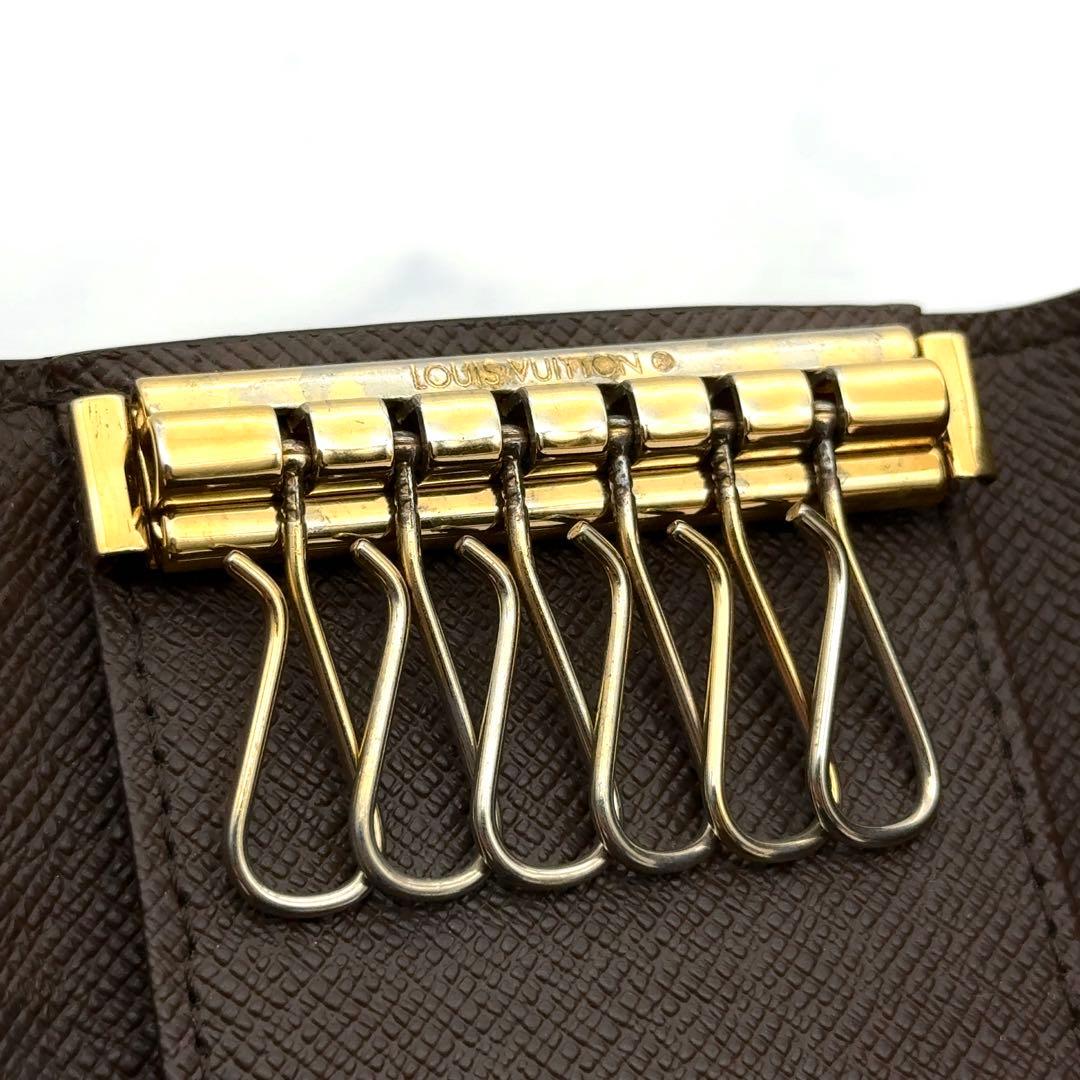 【最高級美品】ルイヴィトン ダミエ エベヌ キーケース ミュルティクレ6 茶色