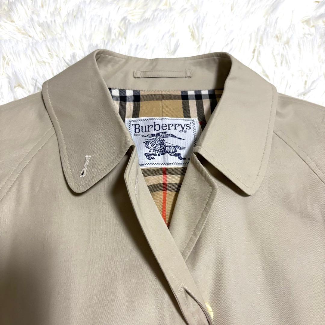 【極美品】バーバリー ステンカラーコート ベージュ ノバチェック マキシ丈