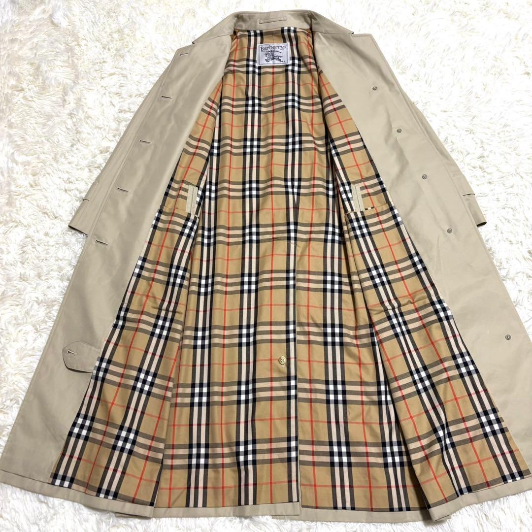【極美品】バーバリー ステンカラーコート ベージュ ノバチェック マキシ丈