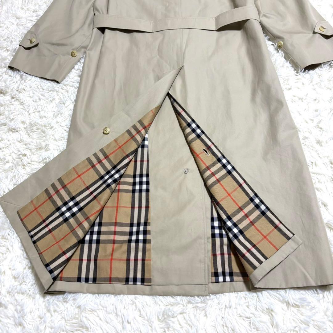 【極美品】バーバリー ステンカラーコート ベージュ ノバチェック マキシ丈