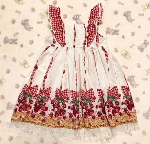 101【110センチ】シャーリーテンプル　いちごバスケット　ジャンパースカート