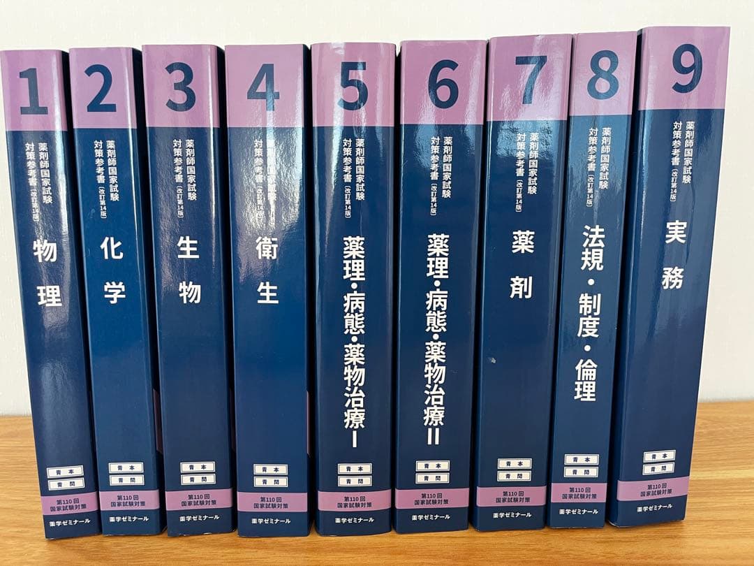 第110回薬剤師国家試験対策　薬ゼミ　青本、青問　1巻〜9巻＋既出問題集4冊