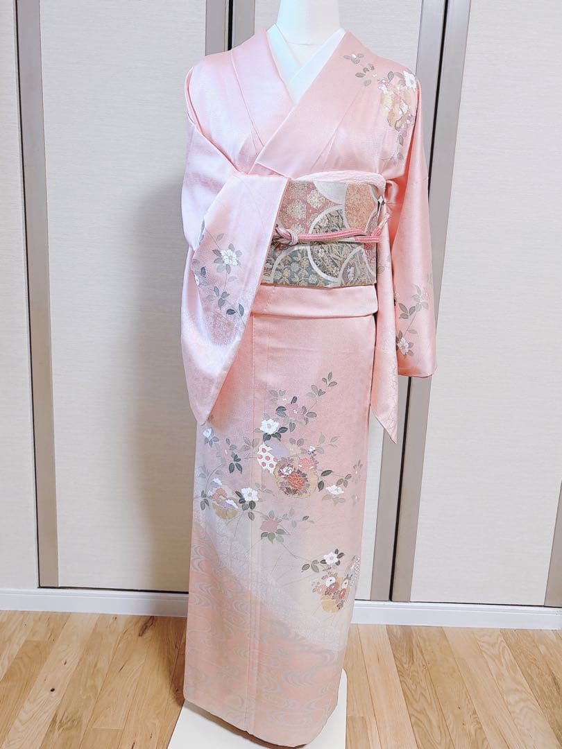 20日まで　訪問着　フルセット 裄67 卒業式　入学式　お宮参 S M袋帯