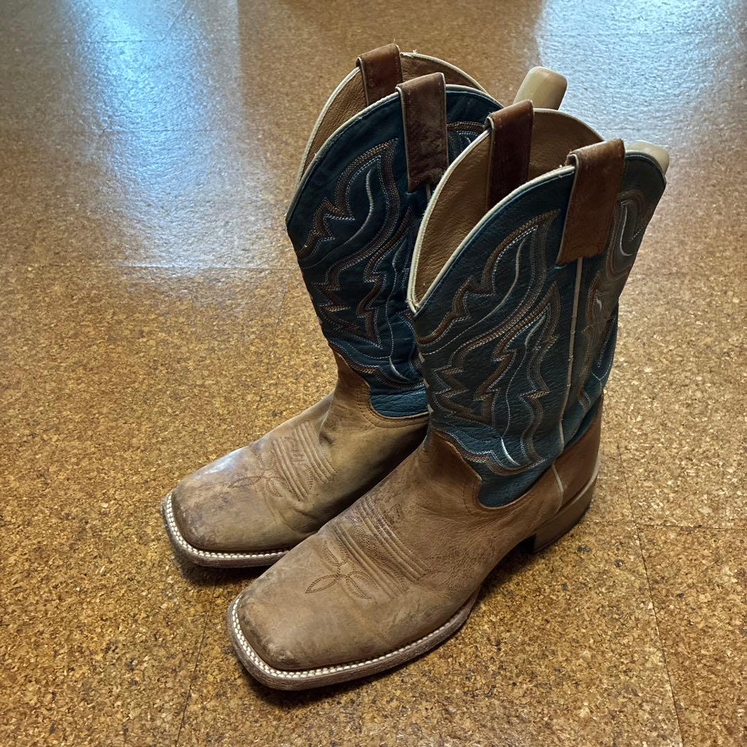 ウエスタンブーツ ブラウン レザー刺繍　メキシコ製