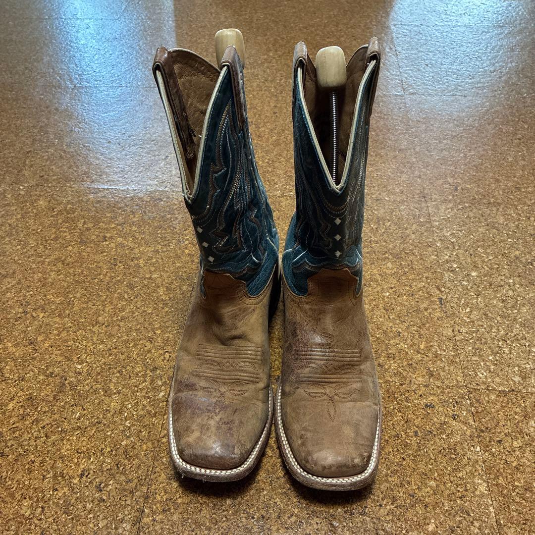 ウエスタンブーツ ブラウン レザー刺繍　メキシコ製