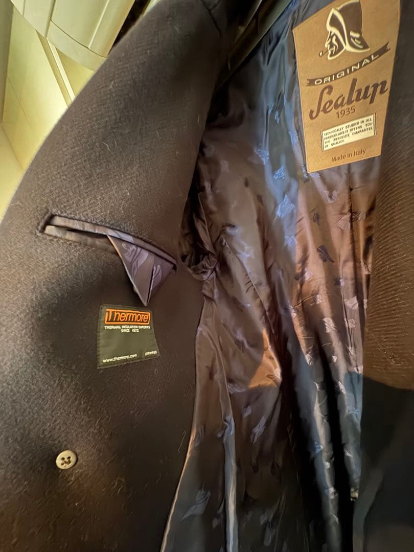 PTH❗️ジェノバ ウールメルトン ピーコート46 ダークネイビー