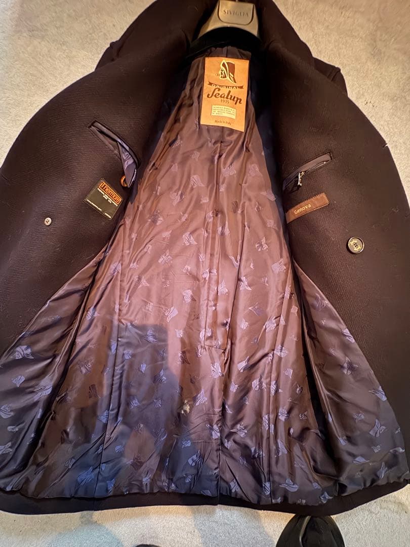 PTH❗️ジェノバ ウールメルトン ピーコート46 ダークネイビー