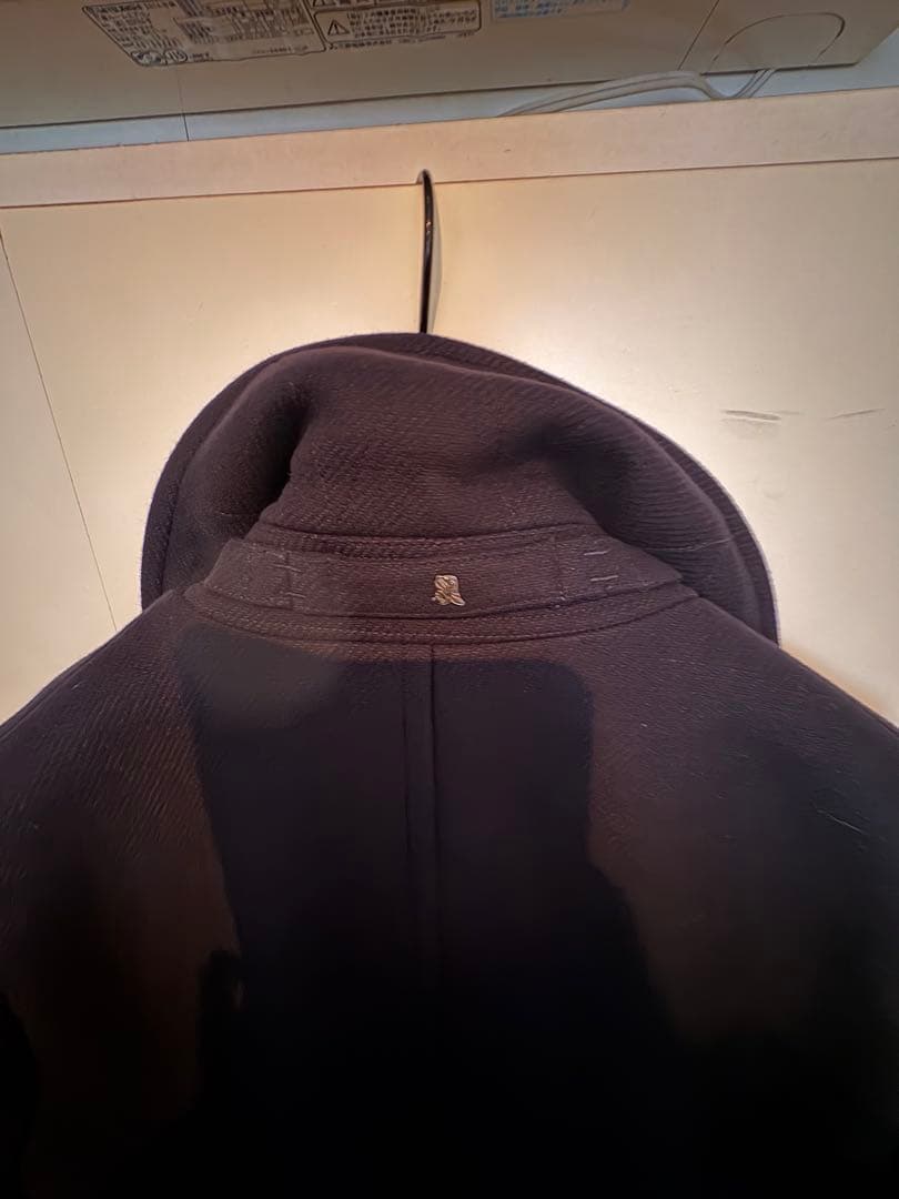 PTH❗️ジェノバ ウールメルトン ピーコート46 ダークネイビー