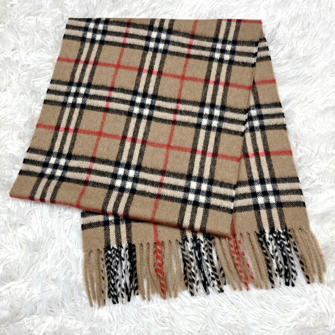 美品✨バーバリーBurberrysカシミヤ100%ノバチェックマフラー