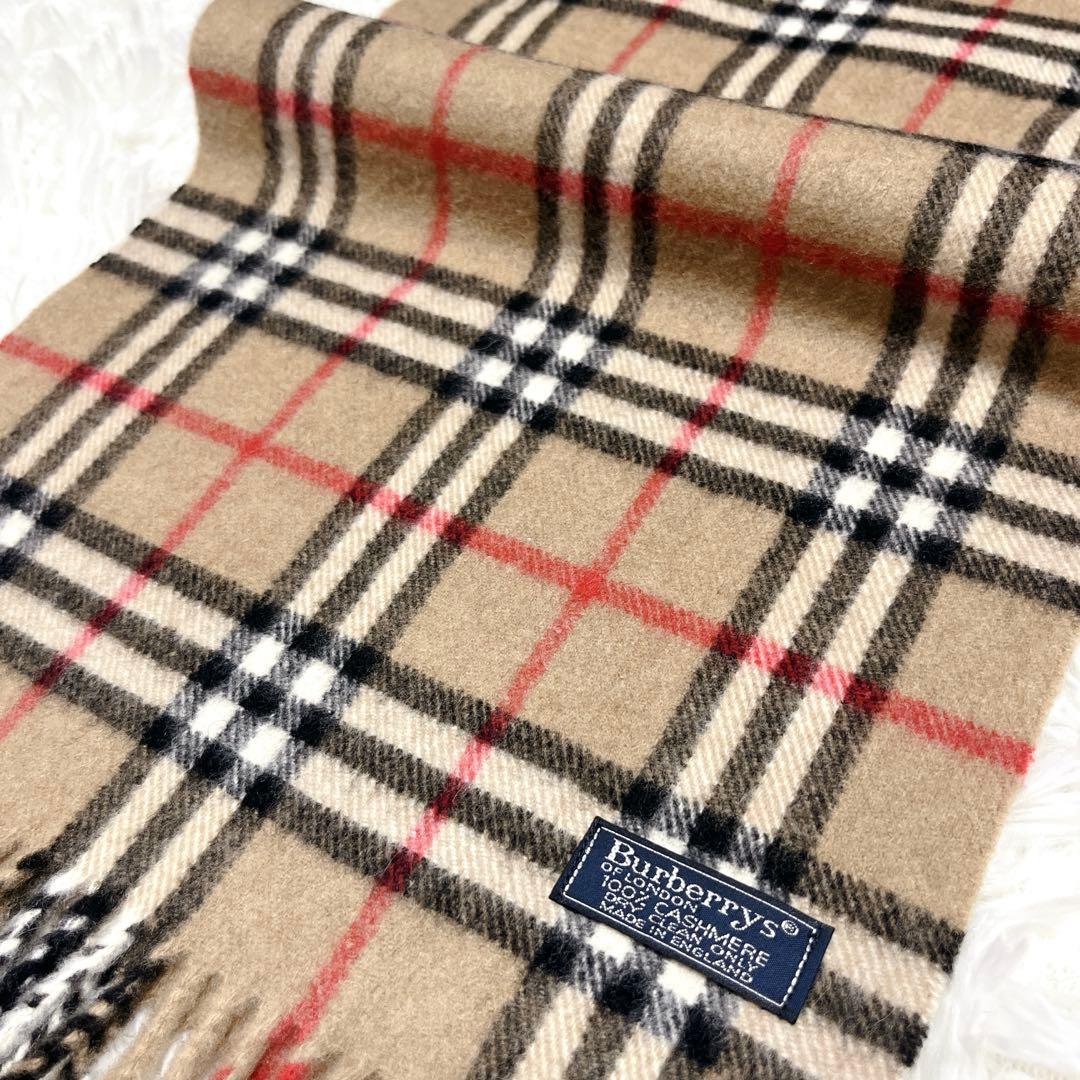美品✨バーバリーBurberrysカシミヤ100%ノバチェックマフラー