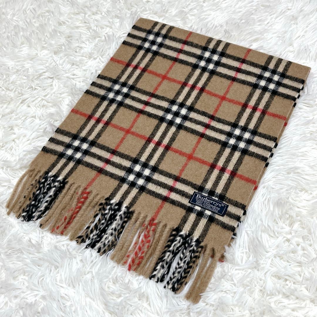 美品✨バーバリーBurberrysカシミヤ100%ノバチェックマフラー