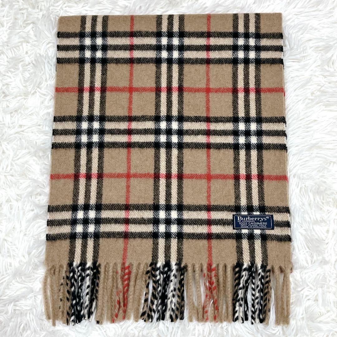 美品✨バーバリーBurberrysカシミヤ100%ノバチェックマフラー