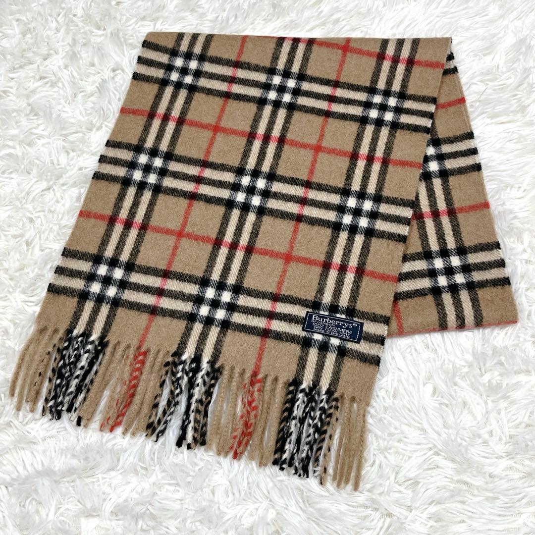美品✨バーバリーBurberrysカシミヤ100%ノバチェックマフラー