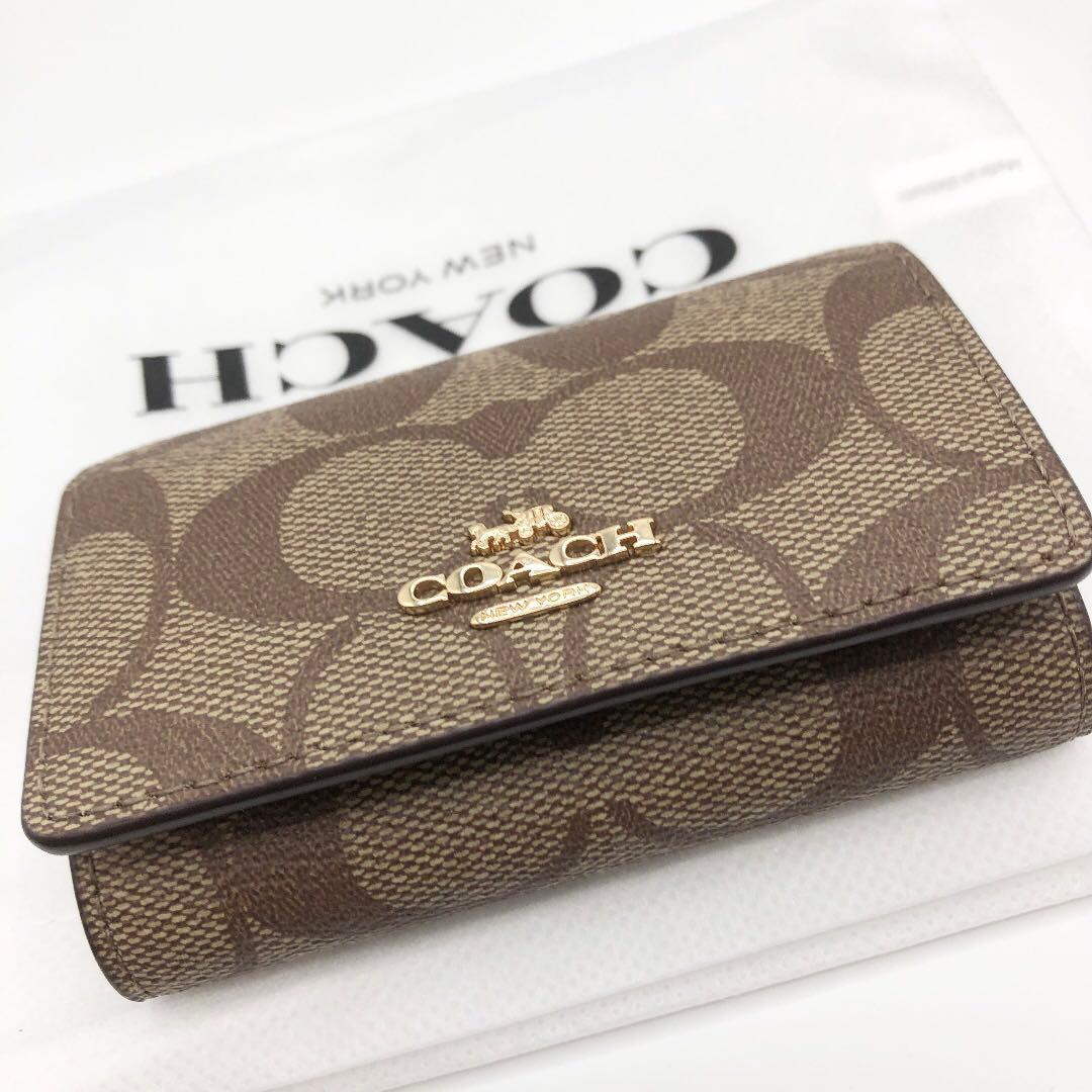 【COACH☆新品】男女兼用☆大人気☆カーキ☆ファイブ リング キー ケース☆