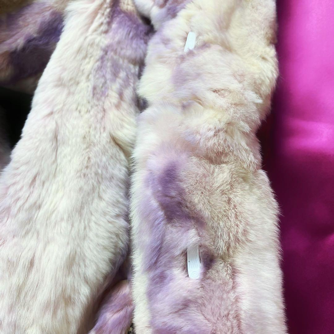 値下げ中 希少イタリア製 本毛皮コート ラインストーン 女優襟 裏地シルク100