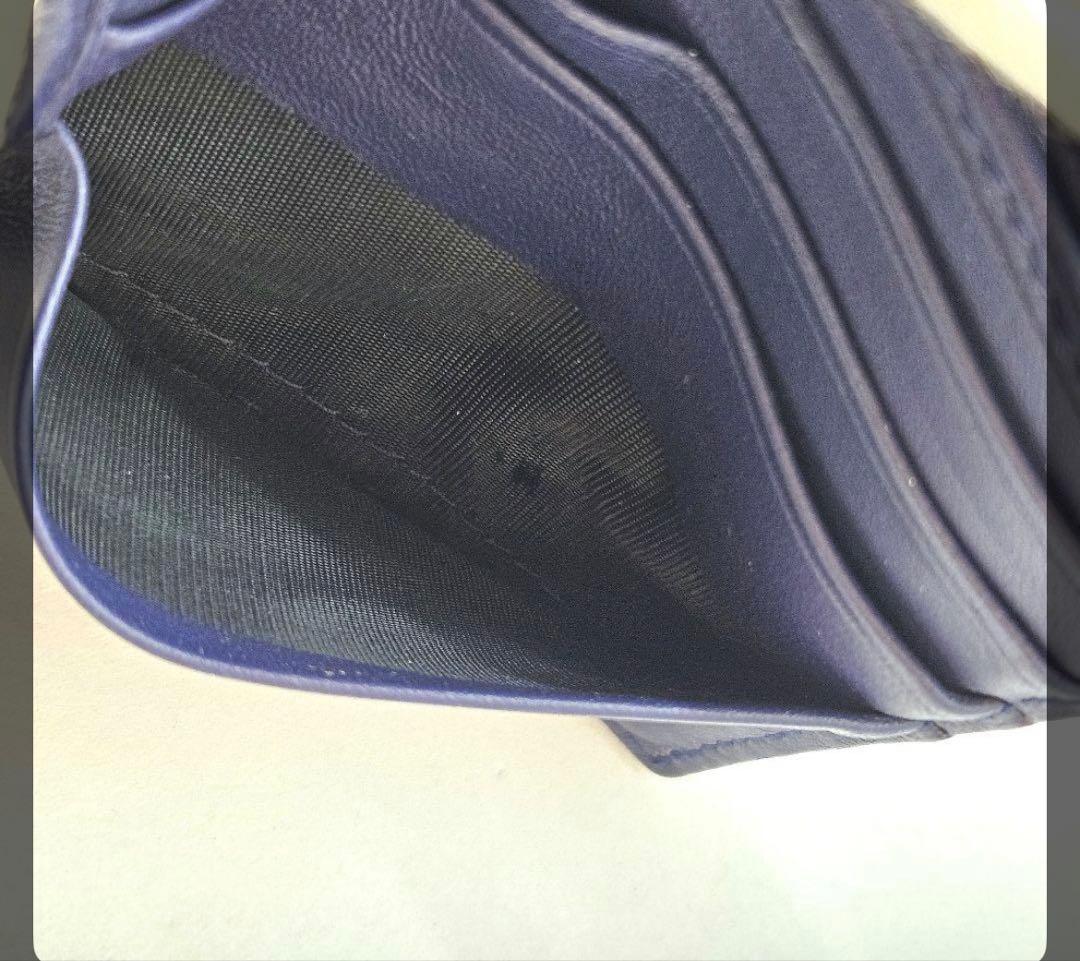 r*r様 美品　ボッテガヴェネタ イントレチャート　二つ折り財布 ネイビー 折り