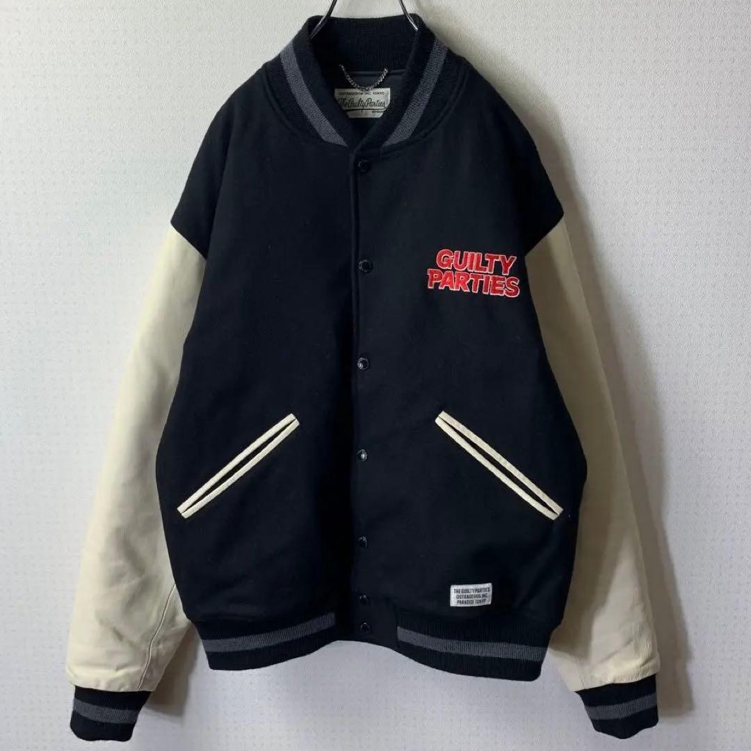 WACKOMARIA バーシティジャケット 袖レザー 刺繍 日本製 スタジャン