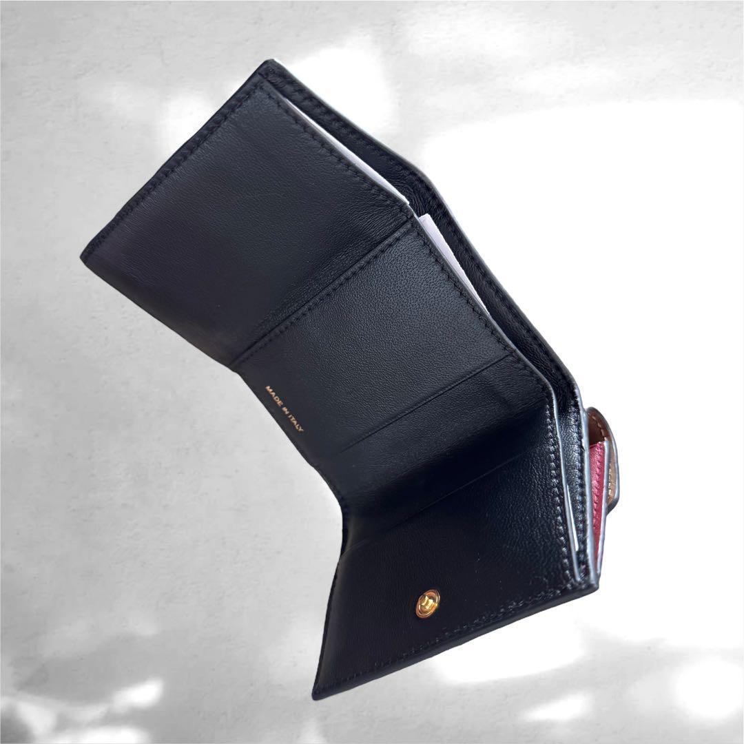 新品未使用★MARNI 三つ折り財布 ブラウン ピンク レッド マルニ　財布