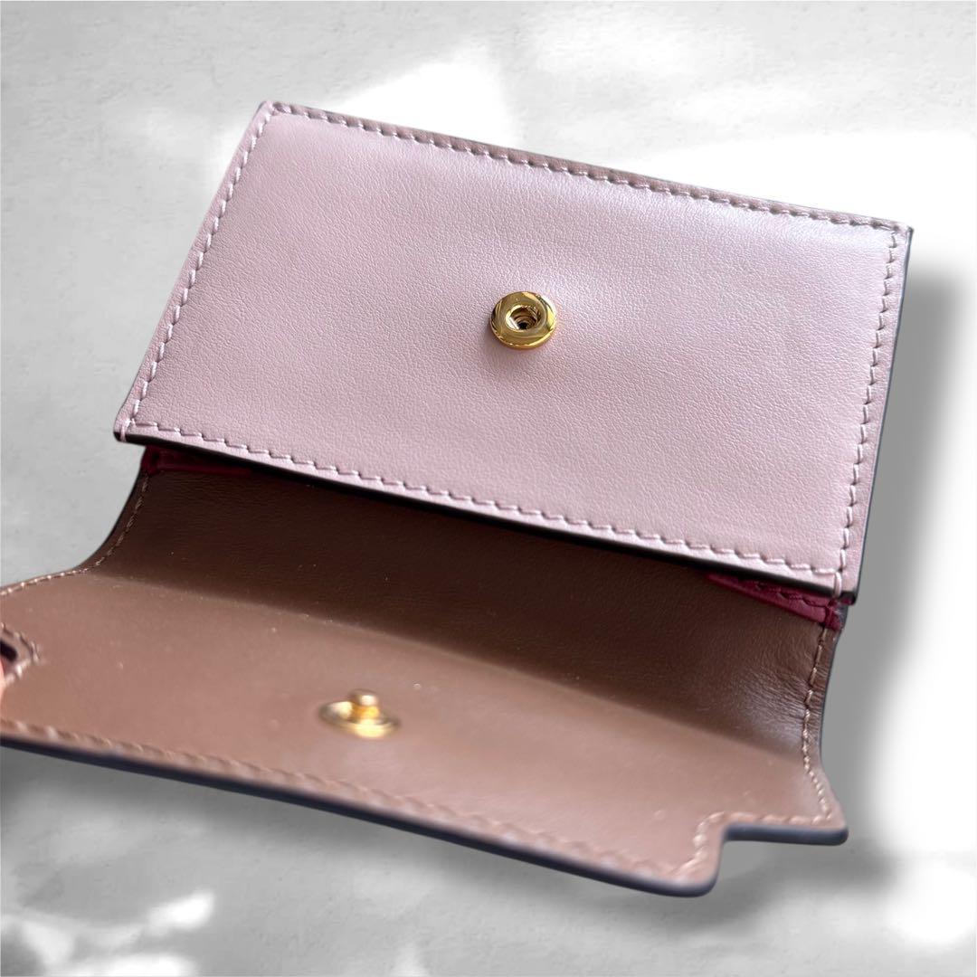 新品未使用★MARNI 三つ折り財布 ブラウン ピンク レッド マルニ　財布