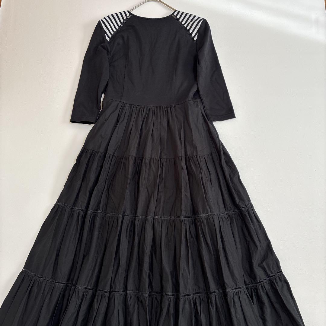 【美品✨】ボーダーズアットバルコニー バレリーナマキシドレスワンピース ブラック