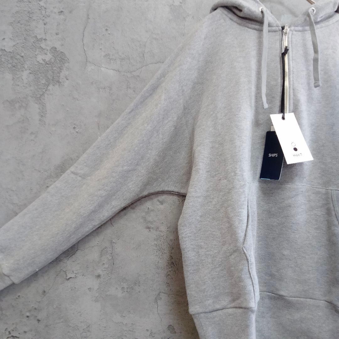 新品　シップス　モクティ　スウェット　パーカー　プルオーバー　ハーフジップ