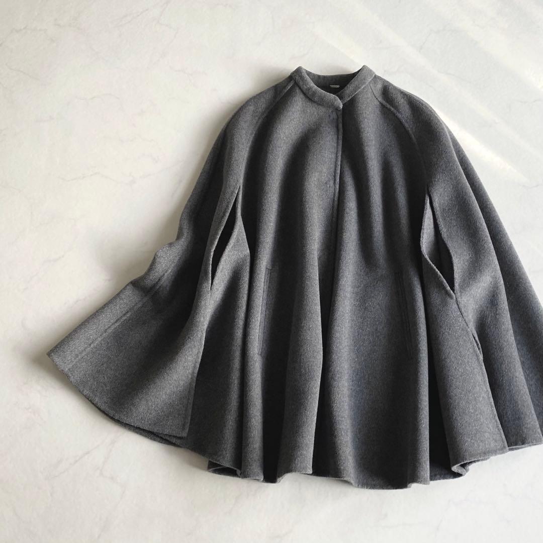 Mila Owen ウール混 スタンドカラーリバーケープコート 蛯原友里さん着用