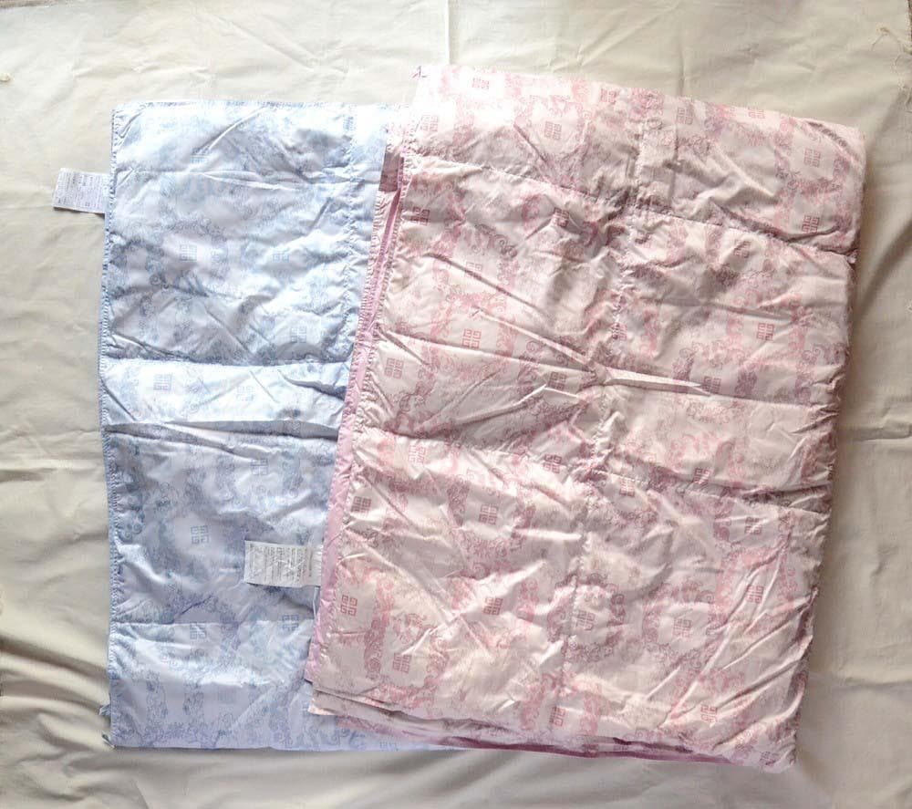 ジバンシー 羽毛肌掛け布団 2枚組 シングルピンク・ブルー 150×210cm