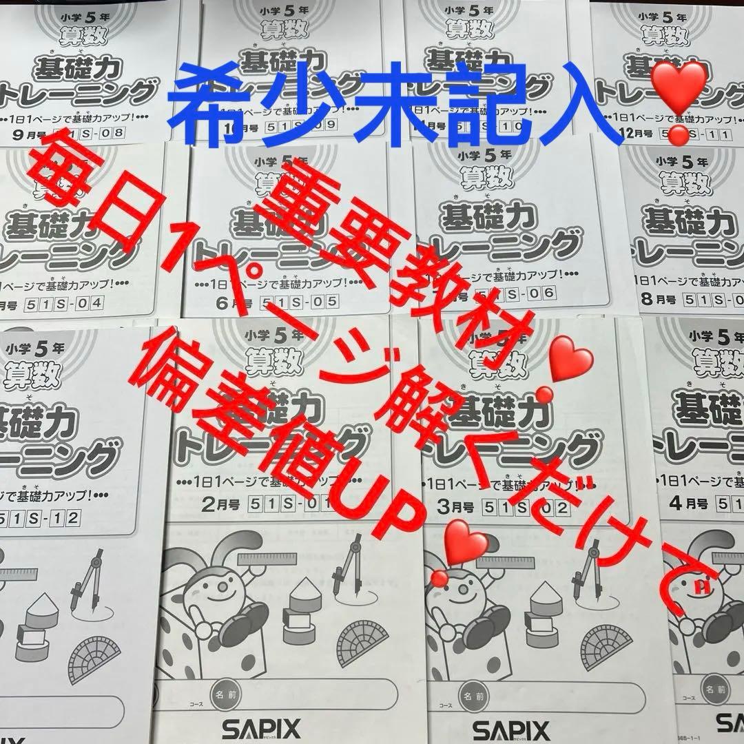 ㉑ぬ　希少未記入　サピックス　SAPIX 5年　算数　基礎力トレーニング
