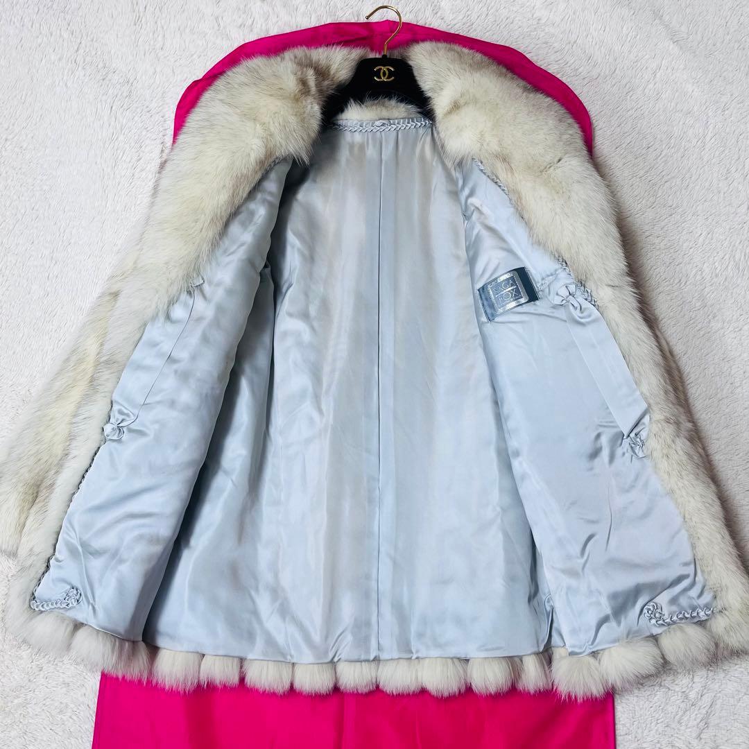 極美品☆銀タグサガフォックス毛皮大きいサイズ女優襟