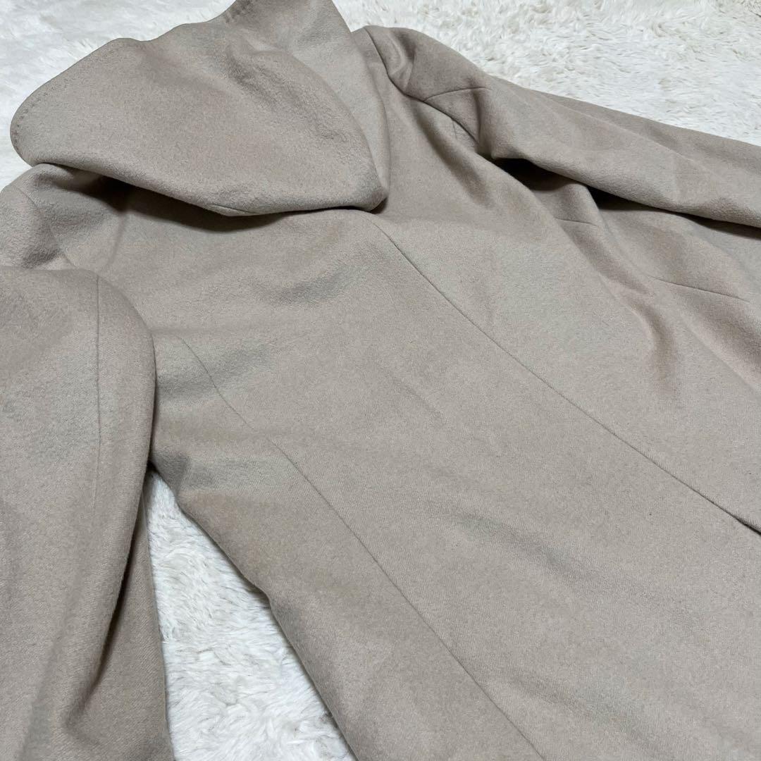 23区 大きめ　アンゴラ混　ロングコート　フード　フーデットコート　3XL 46