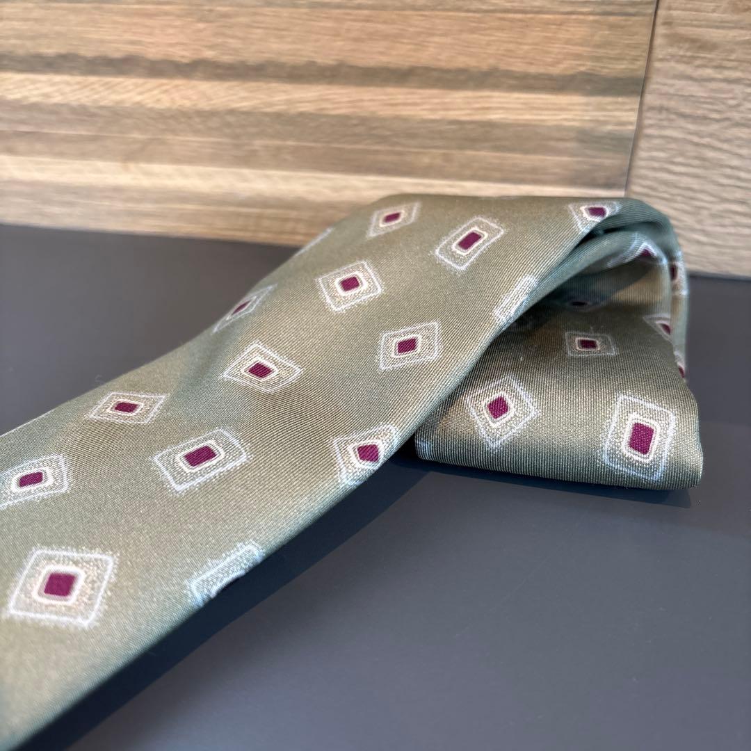 BEAMS グリーン ネクタイ　フランコバッシ