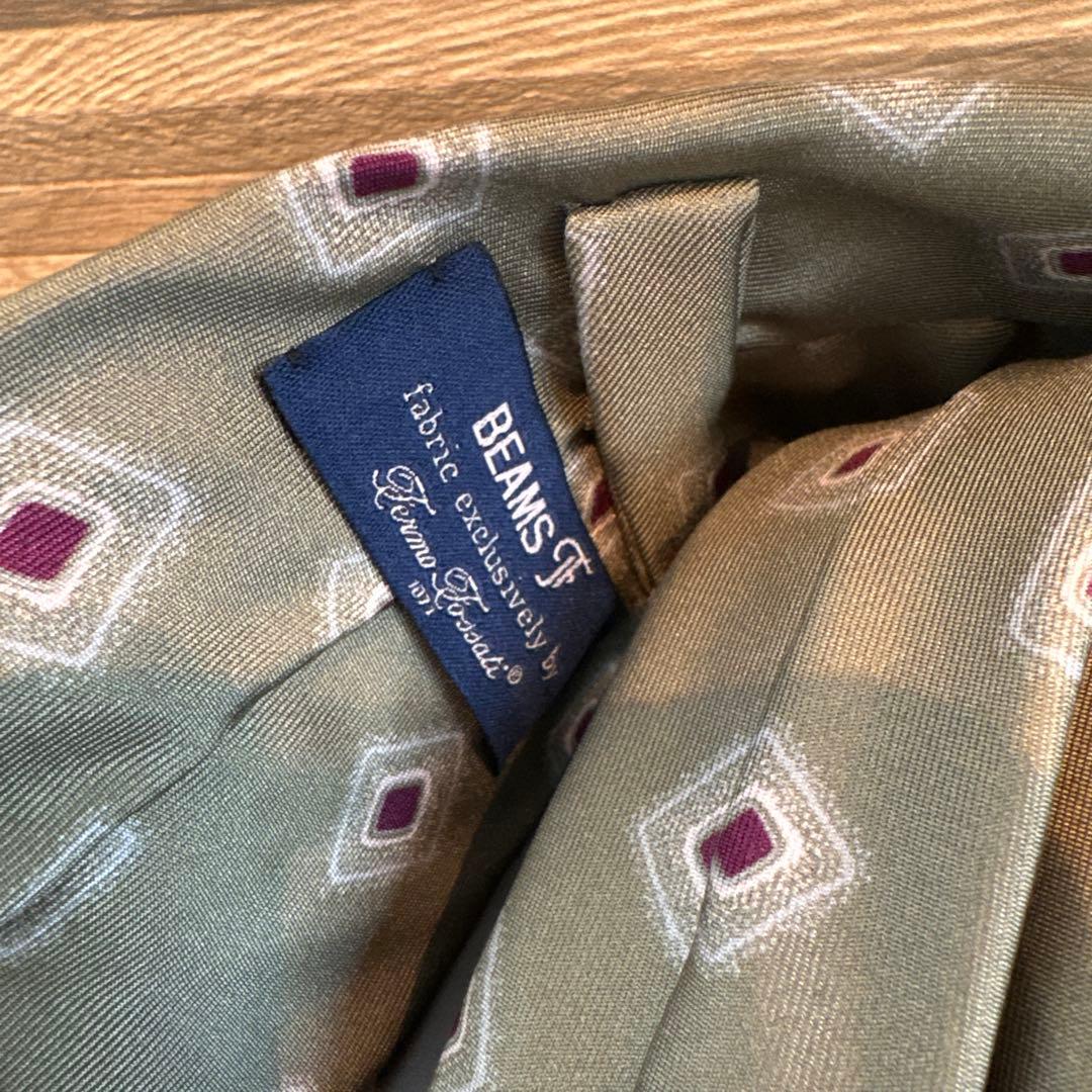 BEAMS グリーン ネクタイ　フランコバッシ