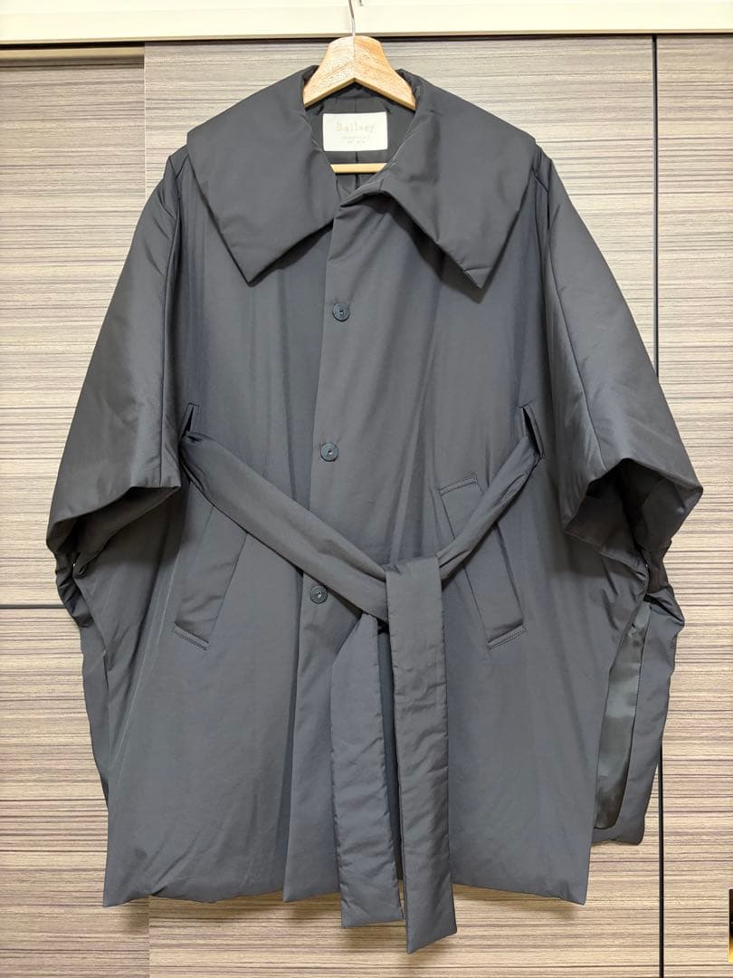 【完売カラー】ballsey パデットツイル ベルテッドポンチョ