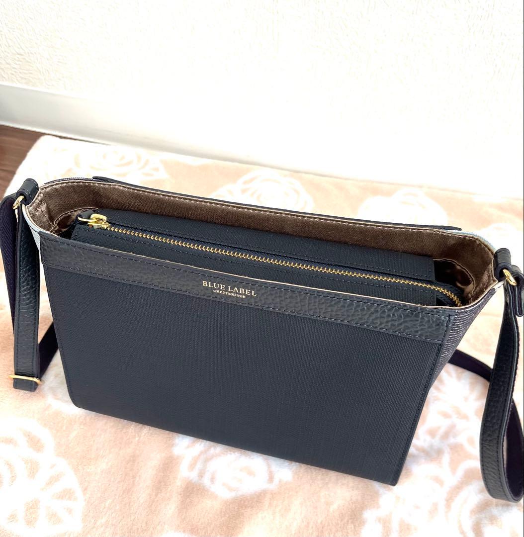 《美品》ブルーレーベルクレストブリッジ　ショルダーバッグ
