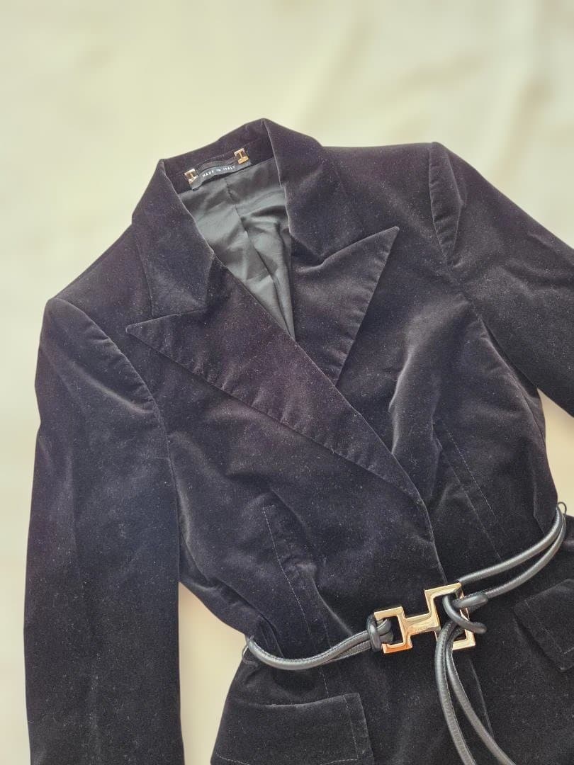 GUCCI 黒 ベルベット テーラードジャケット