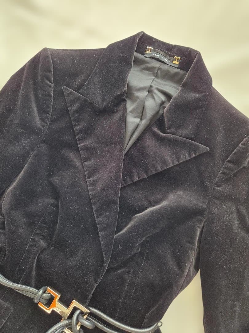 GUCCI 黒 ベルベット テーラードジャケット