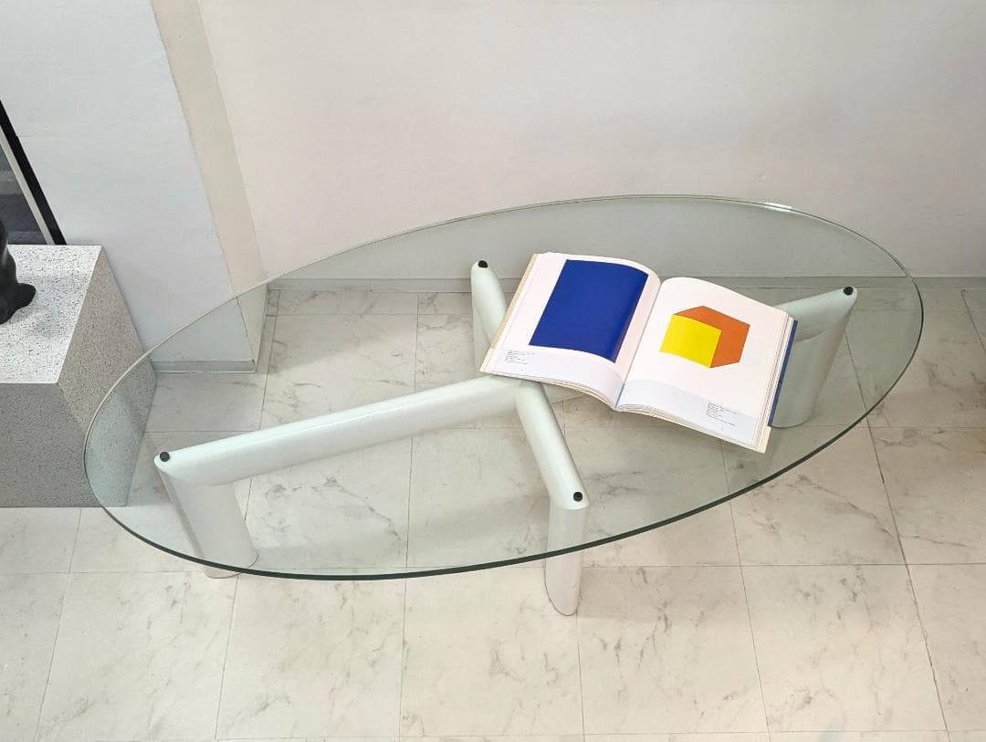 HUKLA アイアン ガラス テーブル ミッドセンチュリー モダン バウハウス