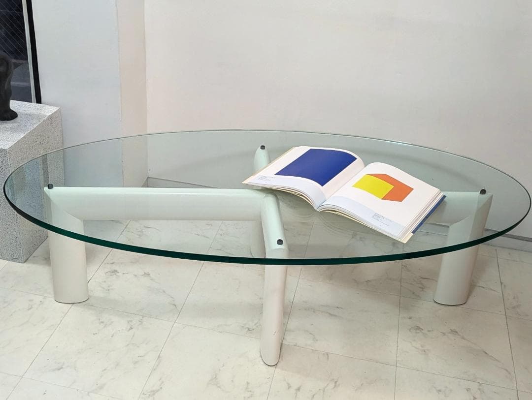 HUKLA アイアン ガラス テーブル ミッドセンチュリー モダン バウハウス