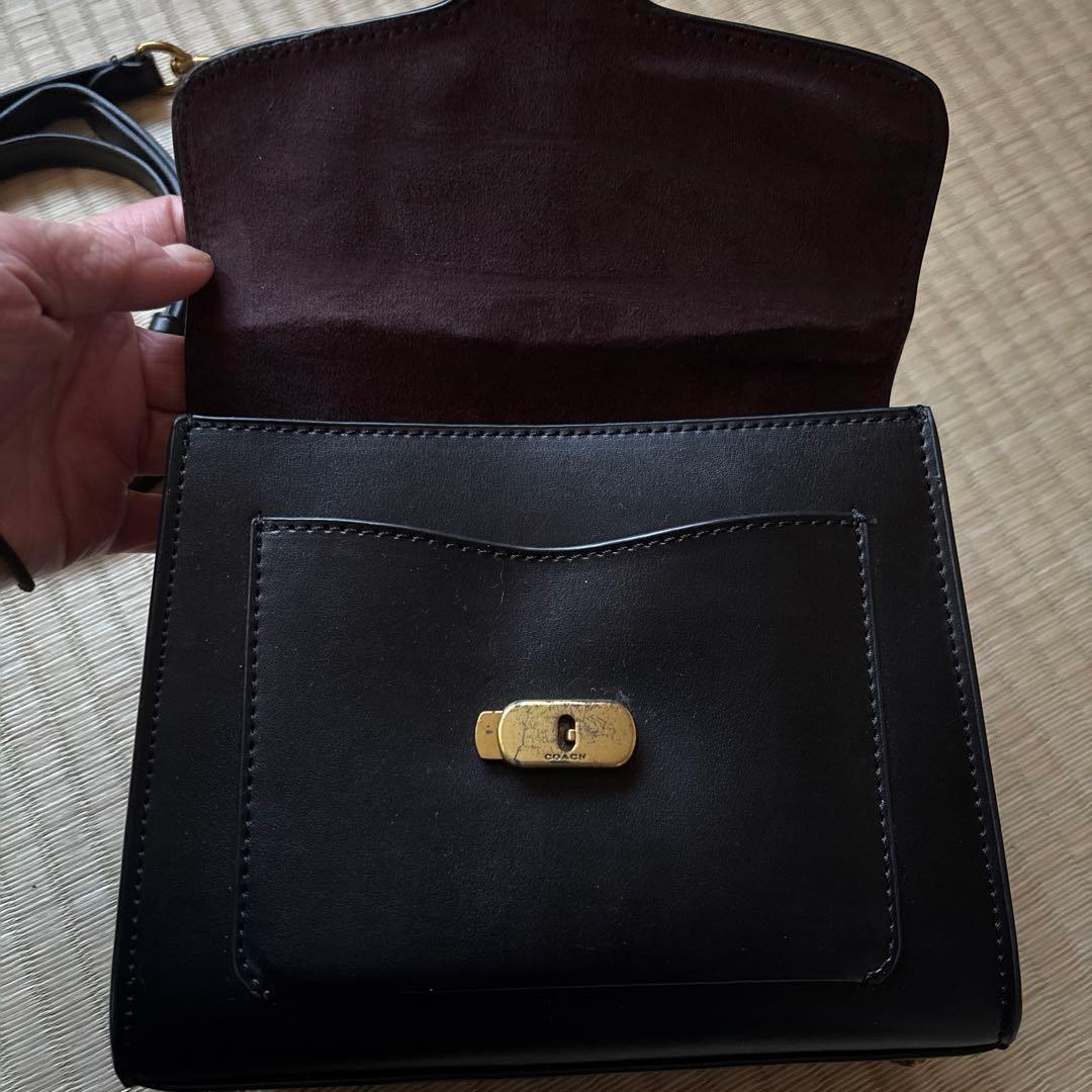 COACH コーチ　ハンドバッグ　ブラック　黒　ショルダー　シンプル