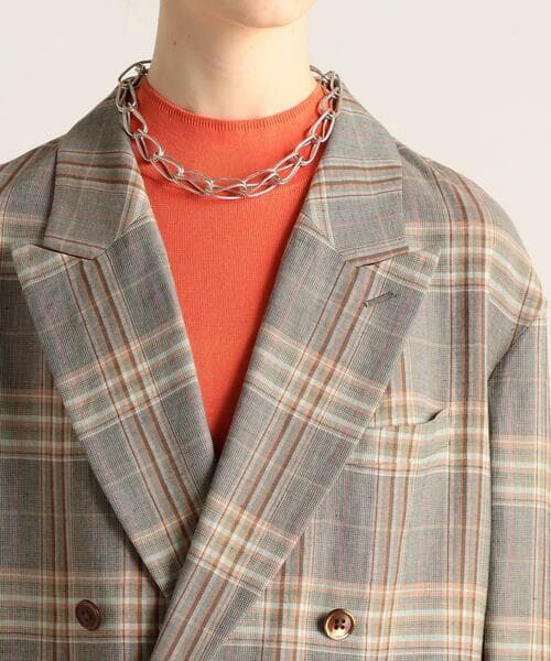 TOMORROWLAND レーヨンリネンチェック ダブルブレストジャケット