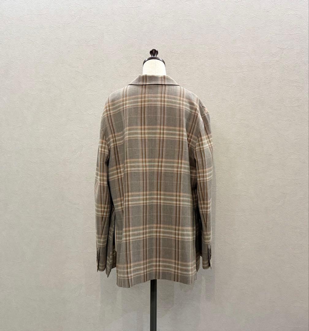 TOMORROWLAND レーヨンリネンチェック ダブルブレストジャケット