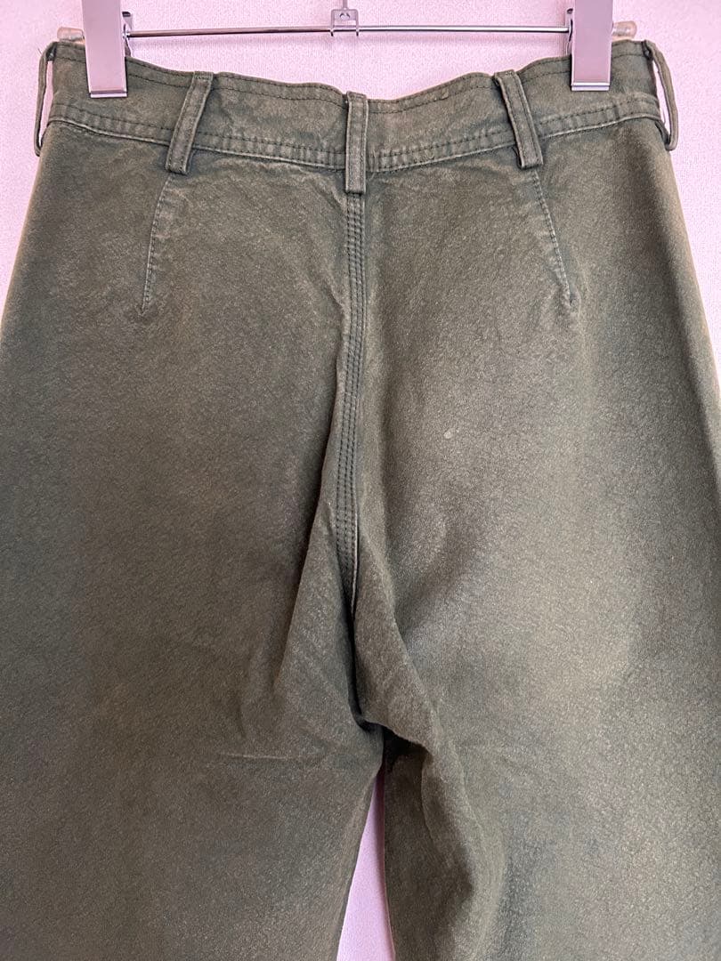 JESSE KAMM ハイウエスト ワイドレッグパンツ カーキ