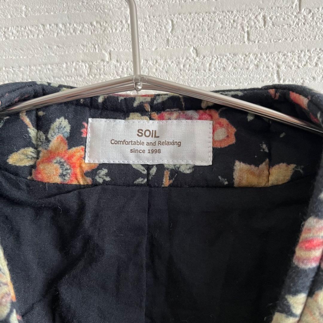 SOIL 60s FLOWER VNECK VEST キルト　中綿ベスト　ソイル