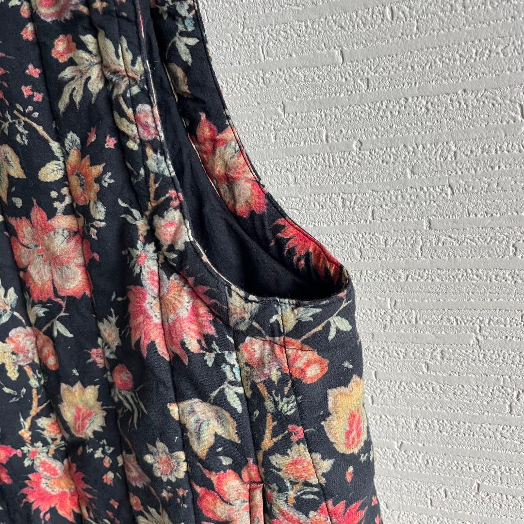 SOIL 60s FLOWER VNECK VEST キルト　中綿ベスト　ソイル