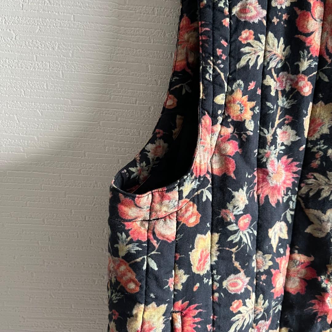 SOIL 60s FLOWER VNECK VEST キルト　中綿ベスト　ソイル