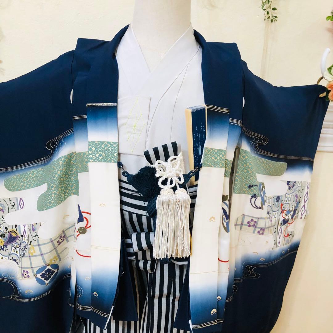 七五三 五歳‼️黒地 豪華男の子 鷹完全️フルセット‼️お家から揃え無 逸品‼️