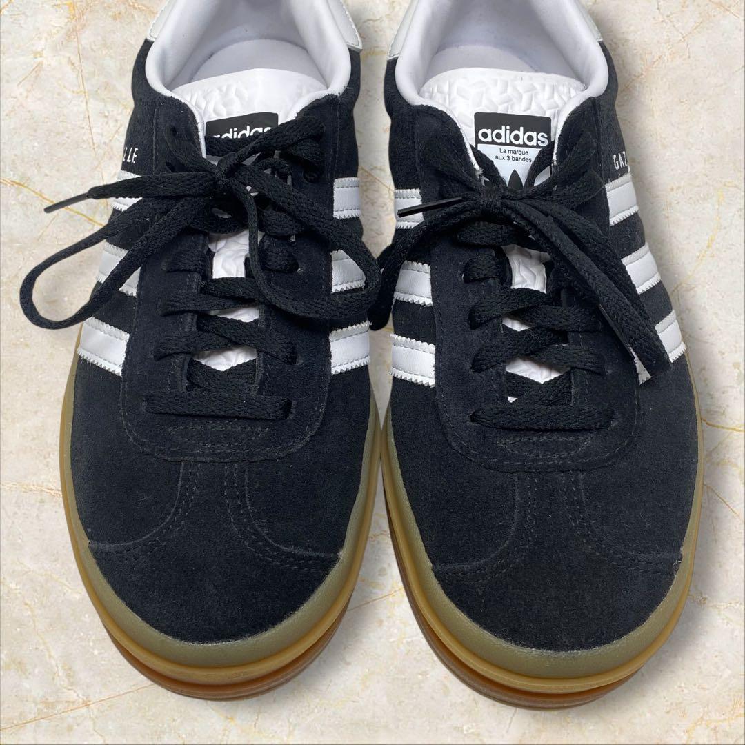 未使用 adidas ガゼル ボールド アディダス 厚底 24.5 ブラック 黒